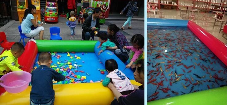 inflatable pool for kids fishing game