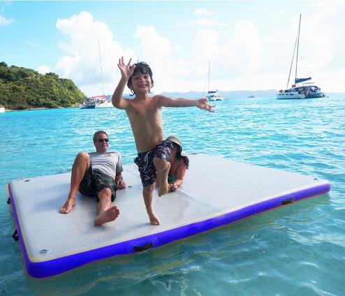 inflatable floating water platform raft
