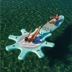 Inflatable aqua marina island air deck water raft platform