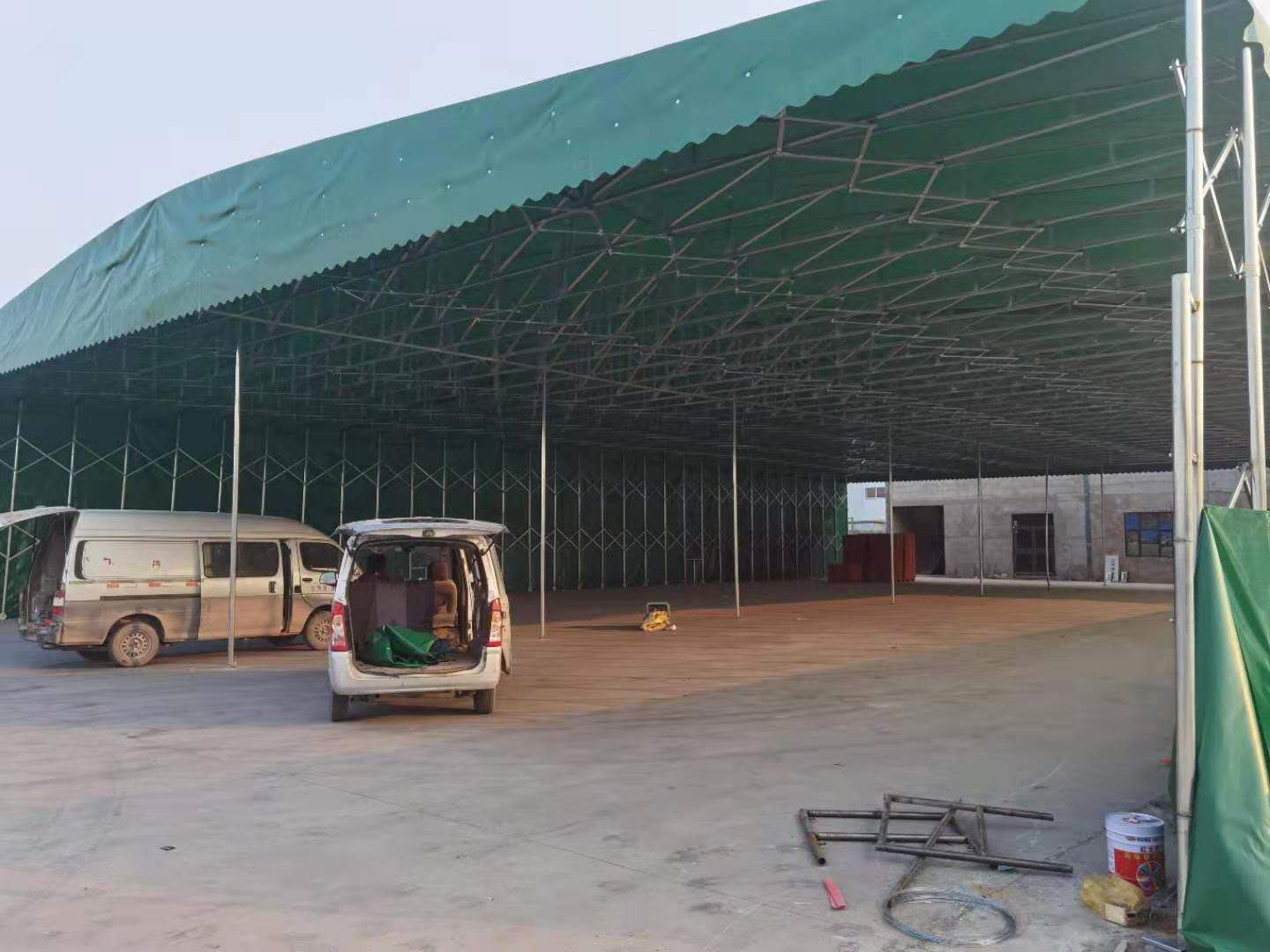 mobile pull push tent warehouse
