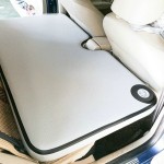 Dropstitch fabric inflatable mat make a bed in your car