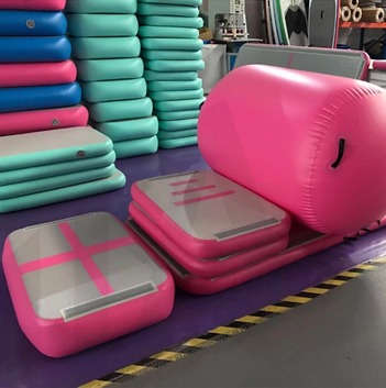 Sensory integration training parent-child games on inflatable gym mats