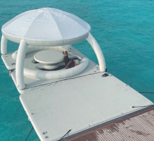 inflatable swim platform fishing mat sunproof